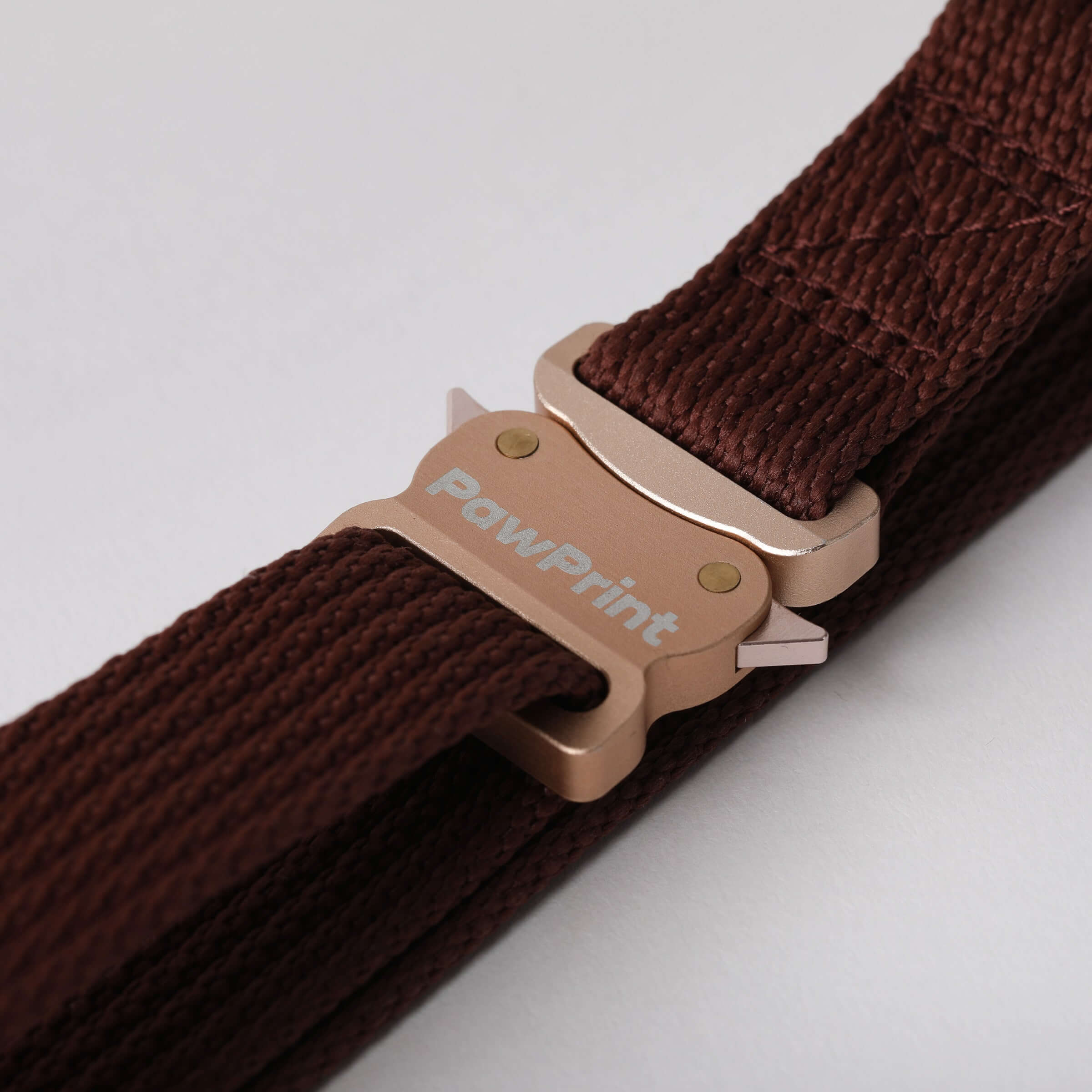 Brown Waterproof dog collar made from recycled ocean plastic. PawPrint