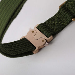 Green Waterproof dog collar made from recycled ocean plastic. Back 